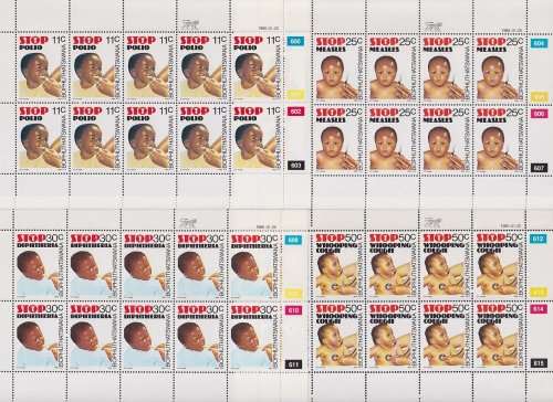 BOPHUTHATSWANA - 1985 Health Care, complete set of 4 full sheets (MNH)